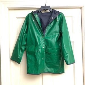 Vintage Kelly Green Reversible Raincoat